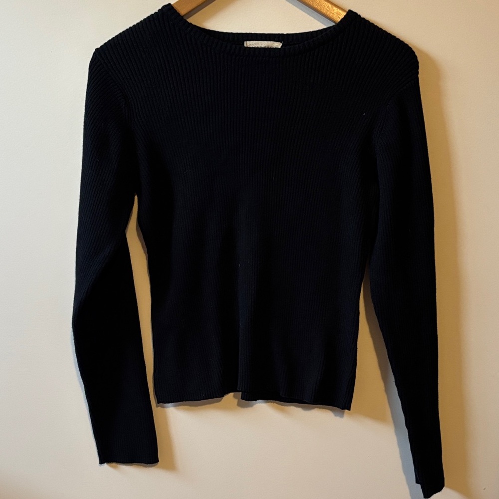 CACHE CREEK Black Ribbed Long Sleeve Sweater